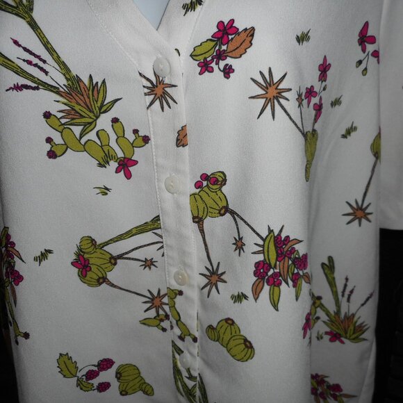NWOT Modcloth Southwestern cactus print blouse, Size Medium - Picture 4 of 7